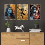 Set of Three Wall Paintings for Wall Dacoration Golden Framed Wall Paintings for Living Room & Bedroom Wall Art for Home Decoration & Office Wall Décor (24x18 inch CH-GD3-2) 4 1Yht0H Divohum