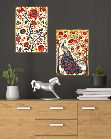 Set of Two Wall Paintings for Wall Dacoration Golden Framed Wall Paintings for Living Room & Bedroom Wall Art for Home Decoration & Office Wall Décor (14x11 inch CH-GD2-15)
