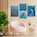 Set of Four Wall Paintings for Wall Dacoration Golden Framed Wall Paintings for Living Room & Bedroom Wall Art for Home Decoration & Office Wall Décor (13x10 inch CH-GD4-2) 4 A2BtaJ Divohum