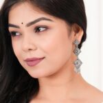 Women Traditional Silver AZ838-OXidised Jhumka Set | German Silver Chand Baliyan & Jhumkas Earrings for Women | Birthday & Anniversary Gift -AZ838-OX-ER47 4 DLHYXT scaled 1 Divohum