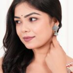 Women Traditional Silver AZ838-OXidised Jhumka Set | German Silver Chand Baliyan & Jhumkas Earrings for Women | Birthday & Anniversary Gift -AZ838-OX-ER50 4 KxE4aN scaled 1 Divohum