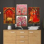 Set of Four Wall Paintings for Wall Dacoration Golden Framed Wall Paintings for Living Room & Bedroom Wall Art for Home Decoration & Office Wall Décor (13x10 inch CH-GD4-3) 4 NDFm0d Divohum