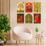 Set of Six Wall Paintings for Wall Dacoration Golden Framed Wall Paintings for Living Room & Bedroom Wall Art for Home Decoration & Office Wall Décor (13x10 inch CH-GD6-10) 4 TNTgEl Divohum