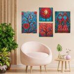 Set of Four Wall Paintings for Wall Dacoration Golden Framed Wall Paintings for Living Room & Bedroom Wall Art for Home Decoration & Office Wall Décor (13x10 inch CH-GD4-9) 4 cgsrhx Divohum