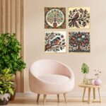 Set of Four Wall Paintings for Wall Dacoration Golden Framed Wall Paintings for Living Room & Bedroom Wall Art for Home Decoration & Office Wall Décor (13x10 inch CH-GD4-7) 4 dAzCdL Divohum