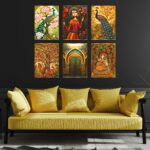 Set of Six Wall Paintings for Wall Dacoration Golden Framed Wall Paintings for Living Room & Bedroom Wall Art for Home Decoration & Office Wall Décor (17x13 inch CH-GD6-2) 4 i6efYI Divohum