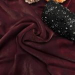 Women's Rich Wine Tissue Silk Saree with All-Over Sequin Embroidered Blouse Piece 4 photo 6077774149050287932 y Divohum