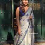 Women's Chic Snow White Georgette Saree with Vibrant Blue Butterfly Digital Print & Contrasting Border – Perfect for Casual Outings & Day Events 4 photo 6143033497053415177 y Divohum