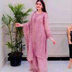 Women's Faux Georgette Embroidery work Straight Kurti With Pant and Dupatta Set 4 0zhJAK Divohum
