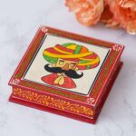 Rajasthani Wooden tea coaster 4 9M1FTV Divohum
