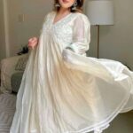 Women's Chanderi Silk Embroidered Anarkali Kurti With Pant and Dupatta 4 LkJZZI Divohum