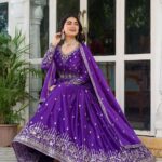 Women's American Silk Sequence Embroidery Long Anarkali Kurti (Gown) With Dupatta 4 TW1j6F Divohum