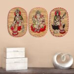 Bamboo Hand Crafted Wall Hangings Of The Trio Of Ganesh Ji, Laxmi Ji And Sarwasti Ji Painting For Home Decor 4 UCcePC Divohum