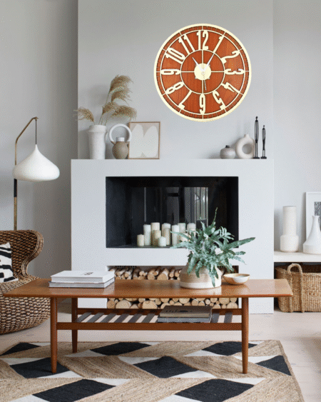 Wooden Silent Non-Ticking Wall Clock for Home Stylish Latest Designer Wall Clock for Home Living Room Bedroom Office Hall