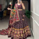 Women's Patola Print Lehenga Choli with Dupatta ? Traditional Gujarati Style Festive Wear 4 bGAdnm Divohum