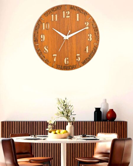 Wooden Silent Non-Ticking Wall Clock for Home Stylish Latest Designer Wall Clock for Home Living Room Bedroom Office Hall