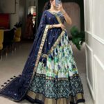 Women's Luxurious Tussar Silk Lehenga Choli with Intricate Prints & Can-Can Flair 4 yahmH6 Divohum